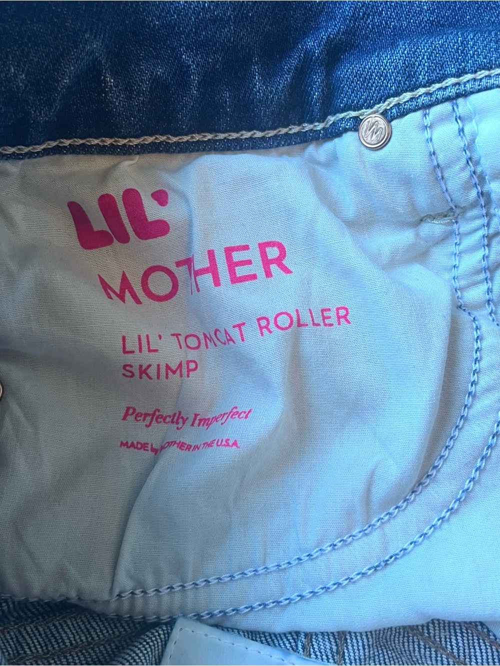 MOTHER Women’s Lil Tomcat Roller Skimp Jeans Size 28 Wide-Leg Button Fly - Picture 13 of 13